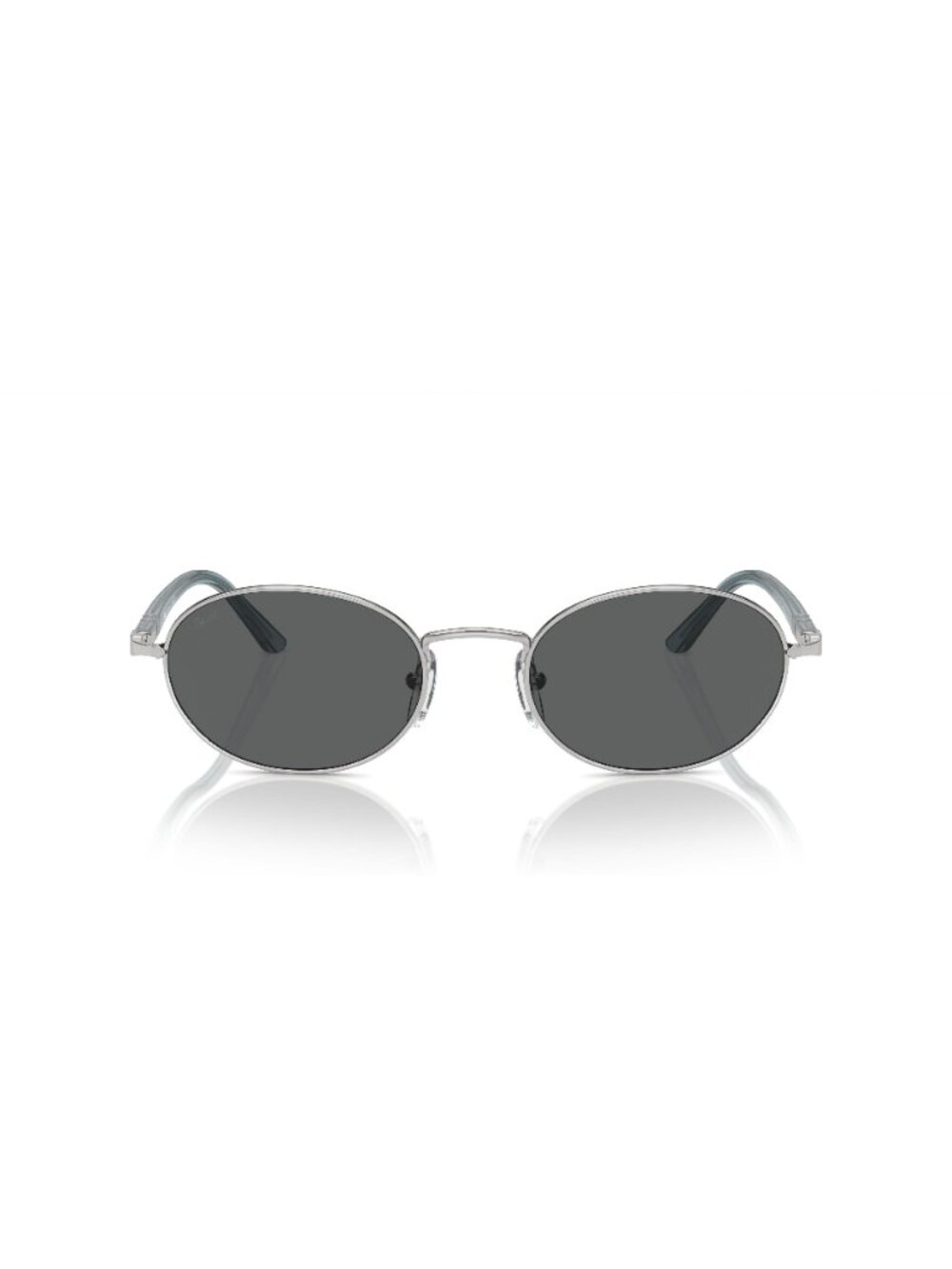 New Persol Unisex Sunglasses Silver Round Grey Lens Metal Frame PO1018S IDA 518